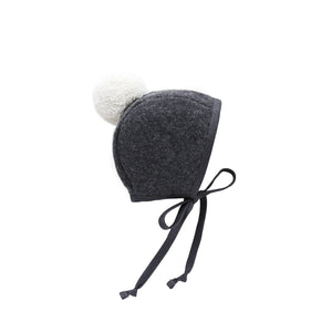 Practically Perfect Charcoal Pom Bonnet