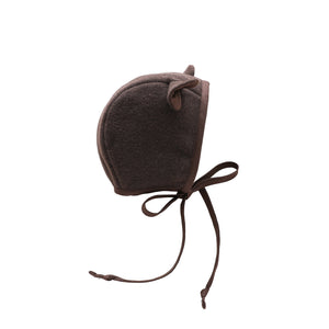 Practically Perfect Wool Brown Bear Bonnet Cotton-Lined