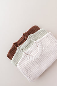 Flax Chunky Knit Pullover Sweater