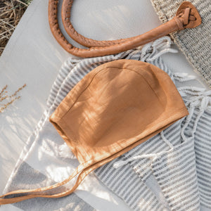 Summer Rust Linen Bonnet Cotton-Lined
