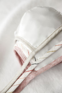 Brimmed Sand Linen Bonnet Silk-Lined