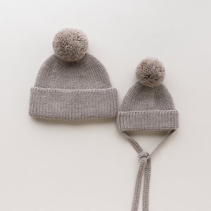 Beige Baby Beanie - Stylish and Comfortable Infant Headwear