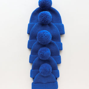 Blue Pom Beanie for Babies and Kids - Cute and Cozy Headwear