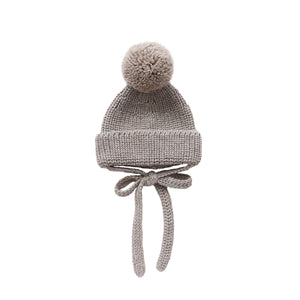 Beige Baby Beanie - Stylish and Comfortable Infant Headwear