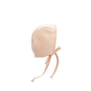 Peach Linen Bonnet Cotton-Lined