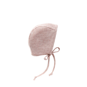 Blush Linen Bonnet Silk-Lined