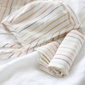 Sunset Stripe Linen Bonnet Cotton-Lined