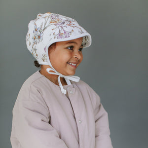 Brimmed Songbird Linen Bonnet, Sherpa-Lined, by Briar Baby – Briar Baby®